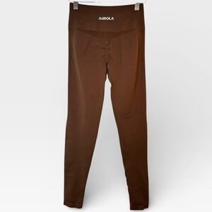 AUROLA Seamless Scrunch Coffee Brown Leggings Activewear Size XS/S